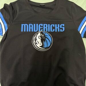 Mavericks Women's Black and Blue Jersey Top
